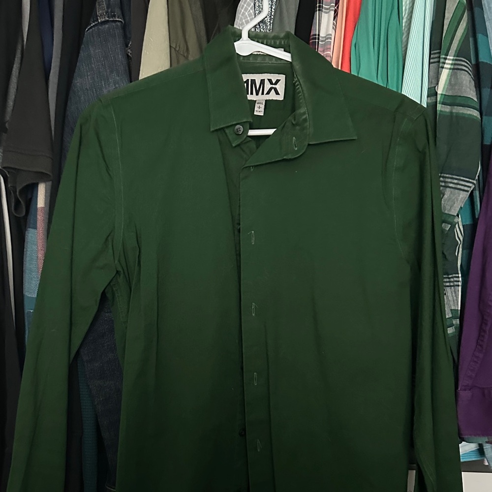 1MX Express Dark Green Dress Shirt